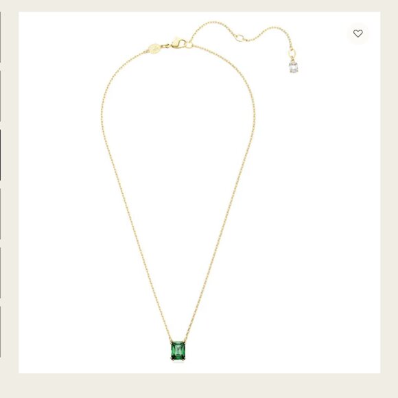 Swarovski green rectangular cut "Stilla" pendant necklace - Picture 15 of 16